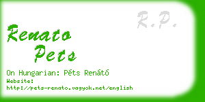 renato pets business card